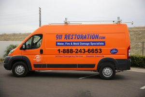 Water Damage Restoration At Civic Job Site